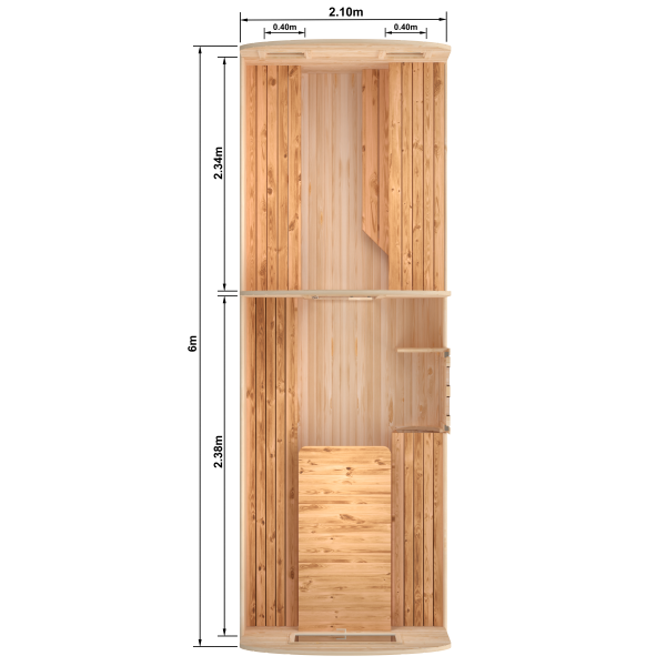 Fasssauna / Gartensauna / Banja / Quadro 6,0 m mit Vorraum